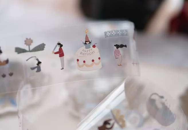 Ivy Snow PET Tape - Daydream with Silver Foiling
