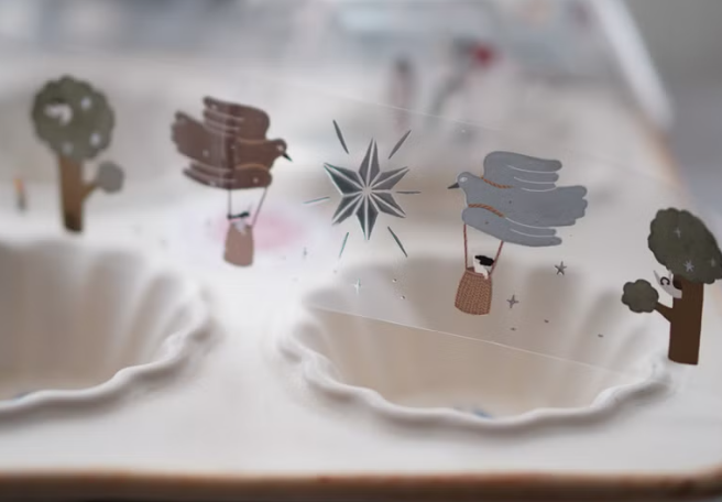 Ivy Snow PET Tape - Daydream with Silver Foiling