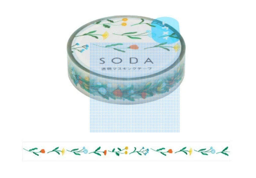 King Jim Hitotoki Soda Transparent Masking Tape - Flower