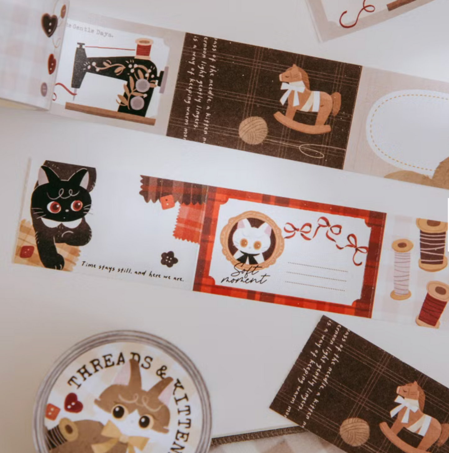 wwiinngg Sticky Notes Roll - Threads and Kittens