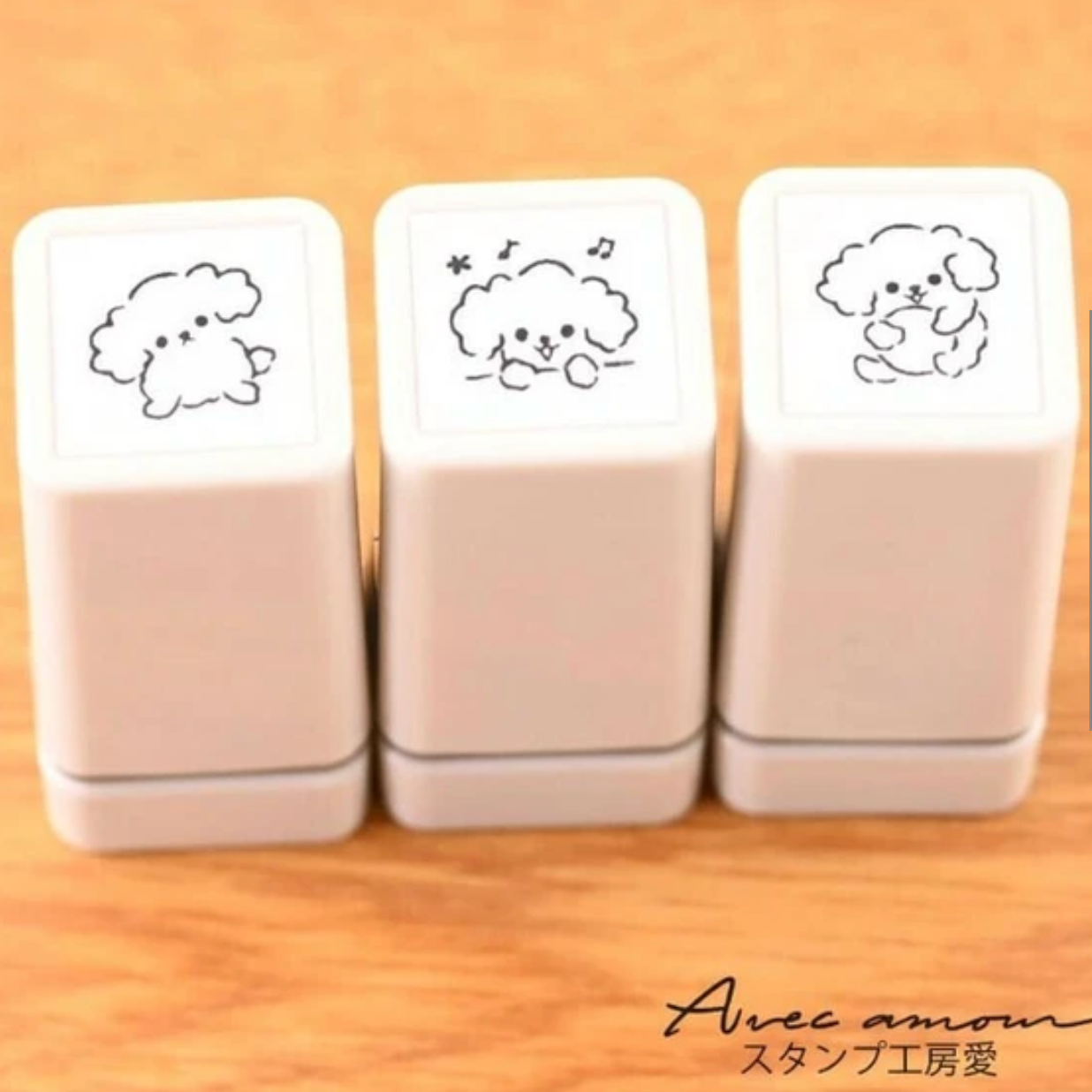 Sanby x Avec Amour Pre-Inked Mini Stamp Set - Dogs