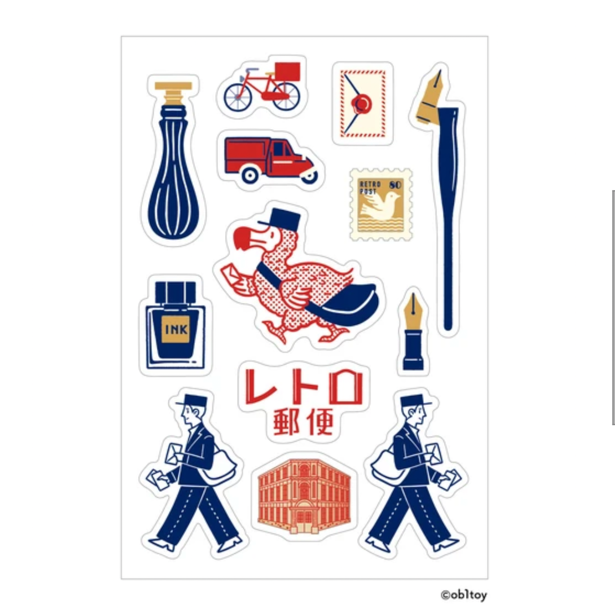 Sanby x ob1toy Multi-Sticker - 01 Retro Postal