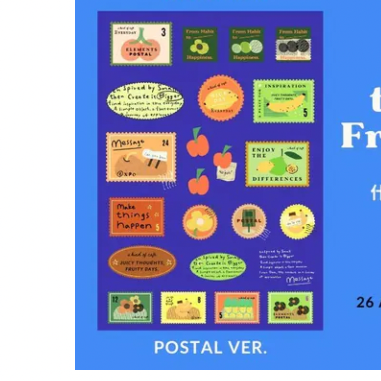 a kind of cafe Sticker Sheet - Juicy Fruity Postal Version