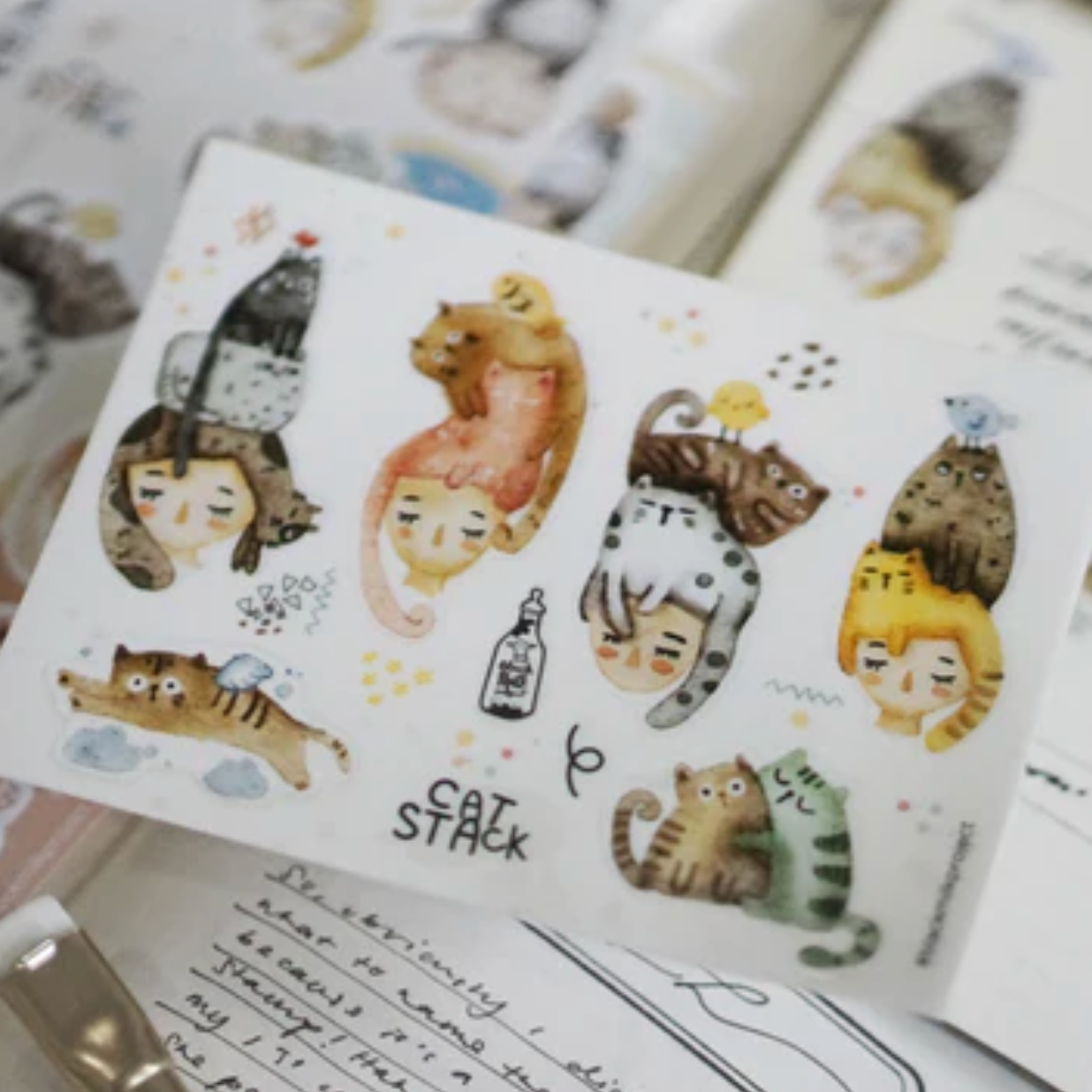 Black Milk Project Mini Sticker Sheet - Cat Stack