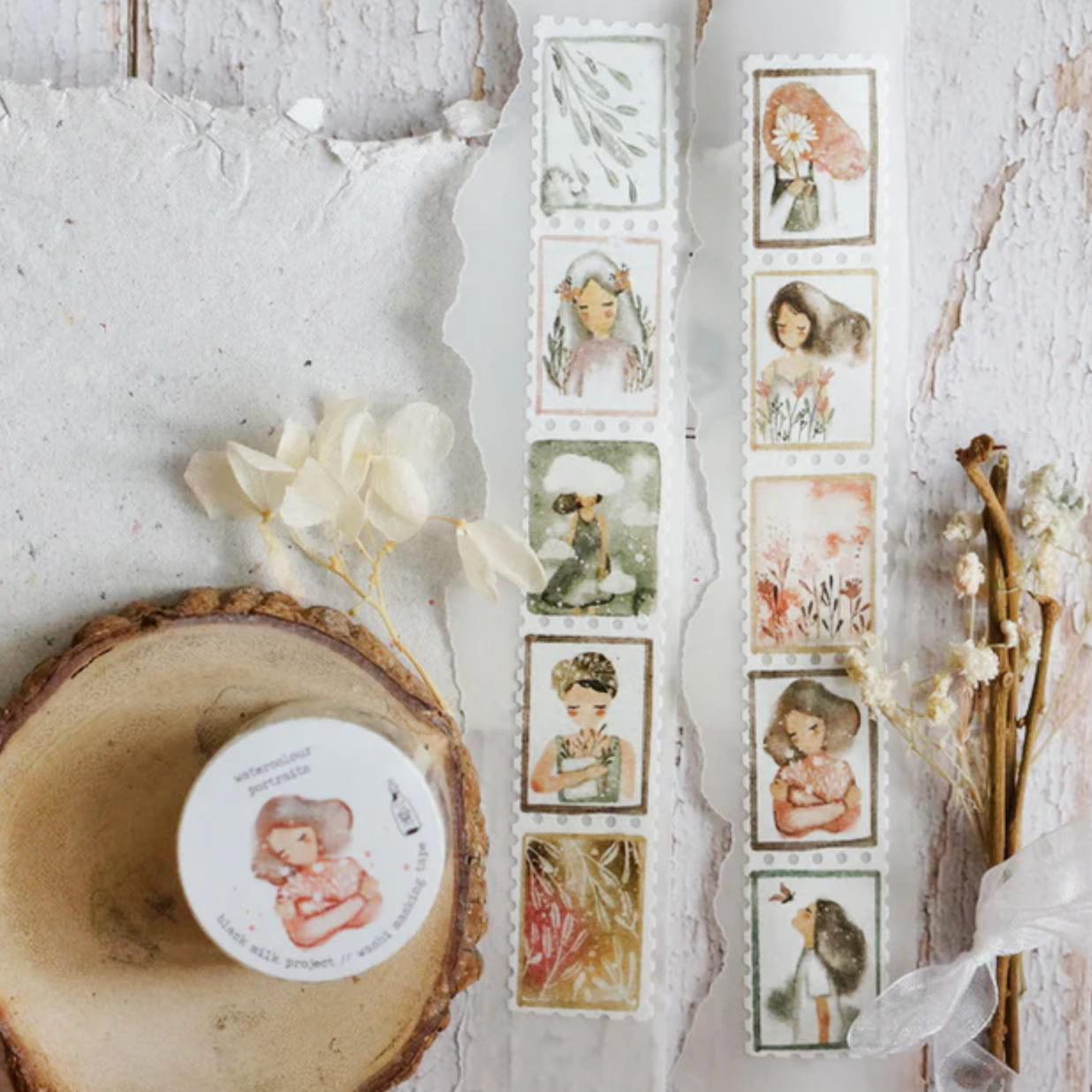 Black Milk Project Washi Tape - Watercolor Portraits