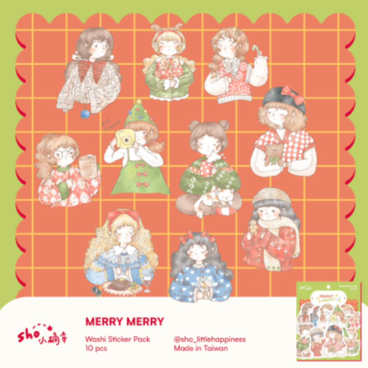Sho Little Happiness Paper Sticker Pack - Merry Merry