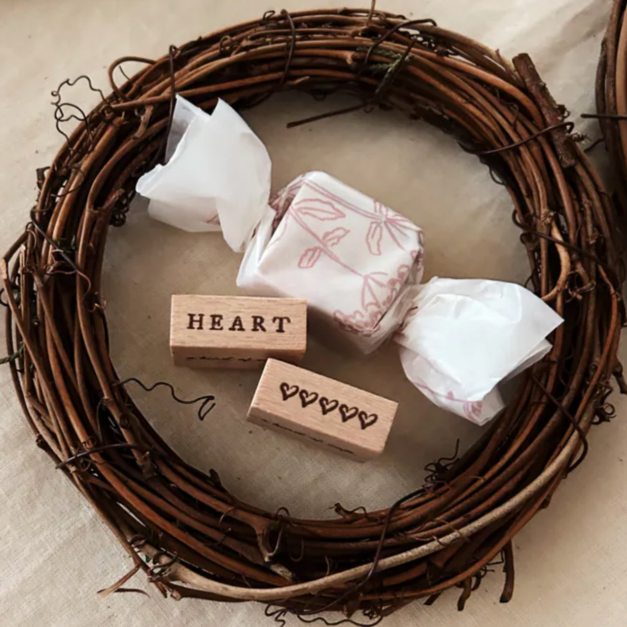 a kind of cafe Heart Rubber Stamp Set