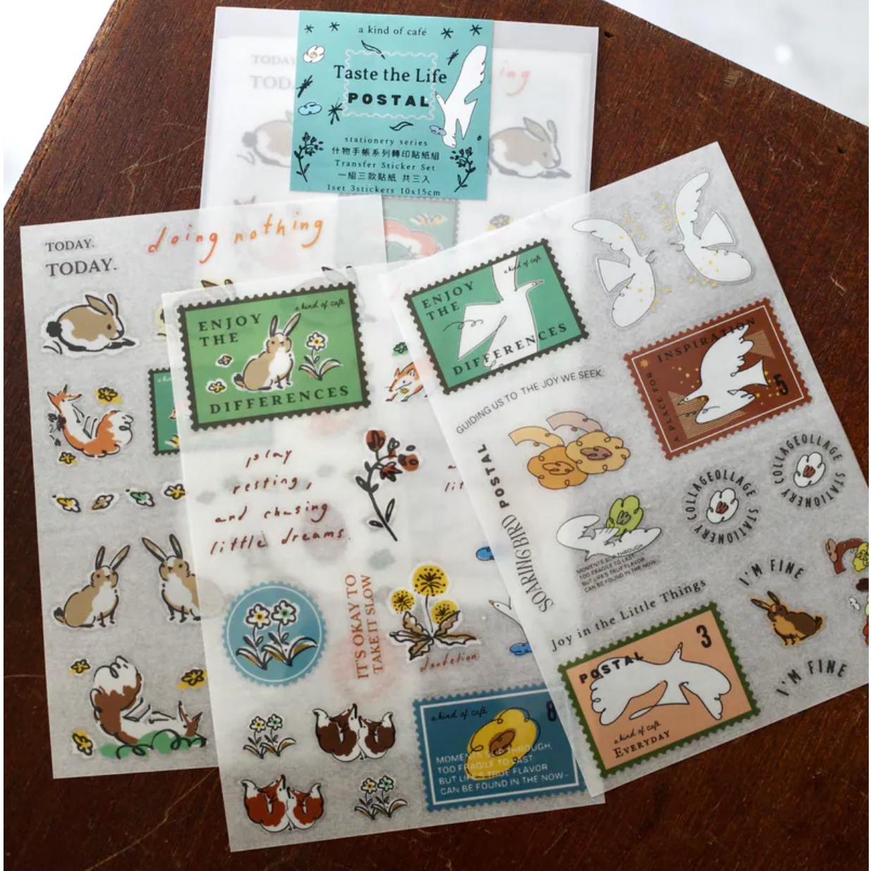 a kind of cafe Transfer Sticker Set - Taste the Life Postal
