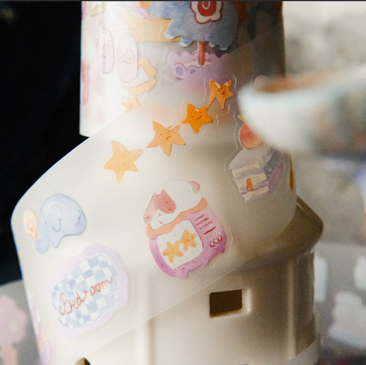 Teayou Kiss Cut PET Tape - Reading Sleeping