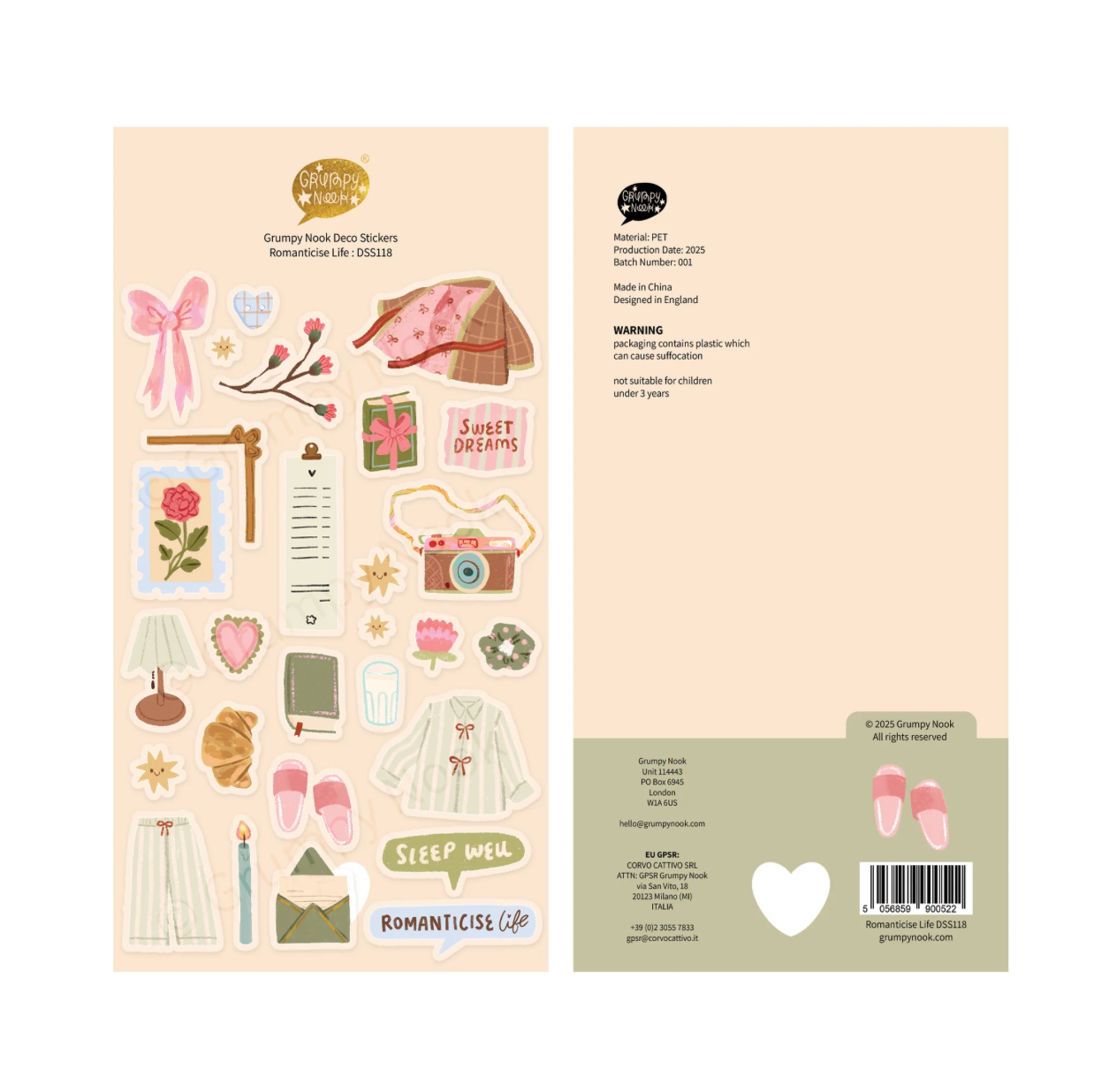Grumpy Nook Deco Sticker Sheet - Romanticise Life