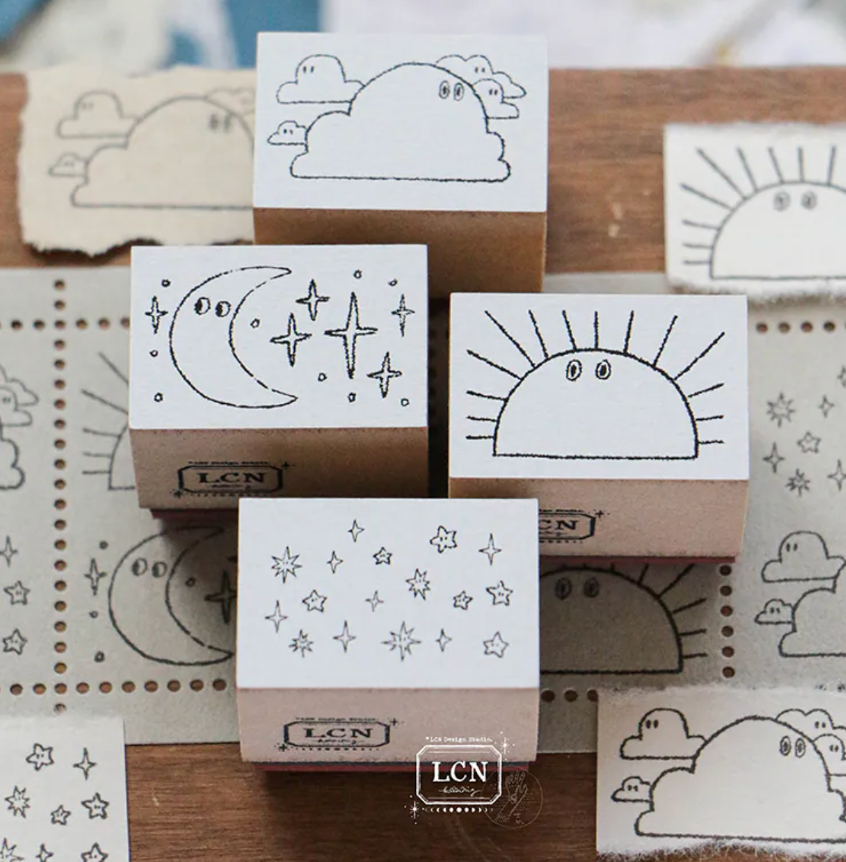 LCN Design Studio Rubber Stamp Set - Weather