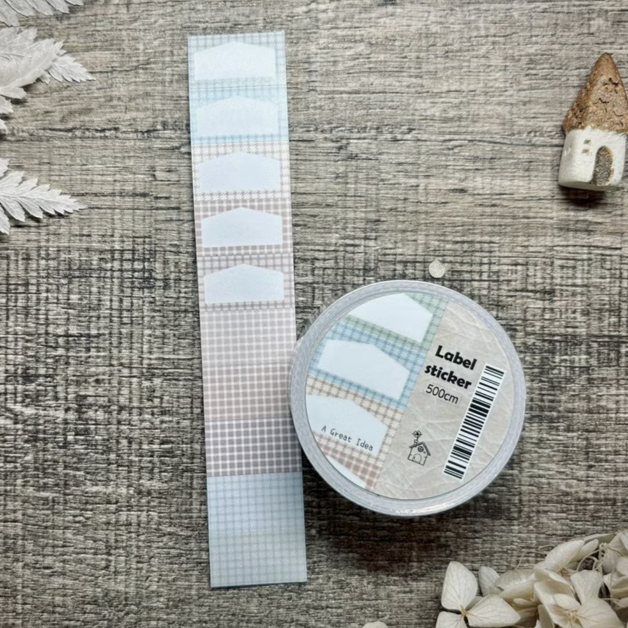 A Great Idea Label Stickers- Checkered