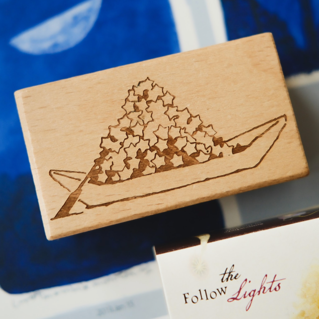Teayou Follow the Lights Rubber Stamp - Stars Boat