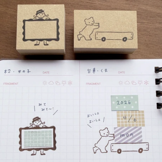 Stamp Marche Labetomo Rubber Stamp Series - Girl Frame