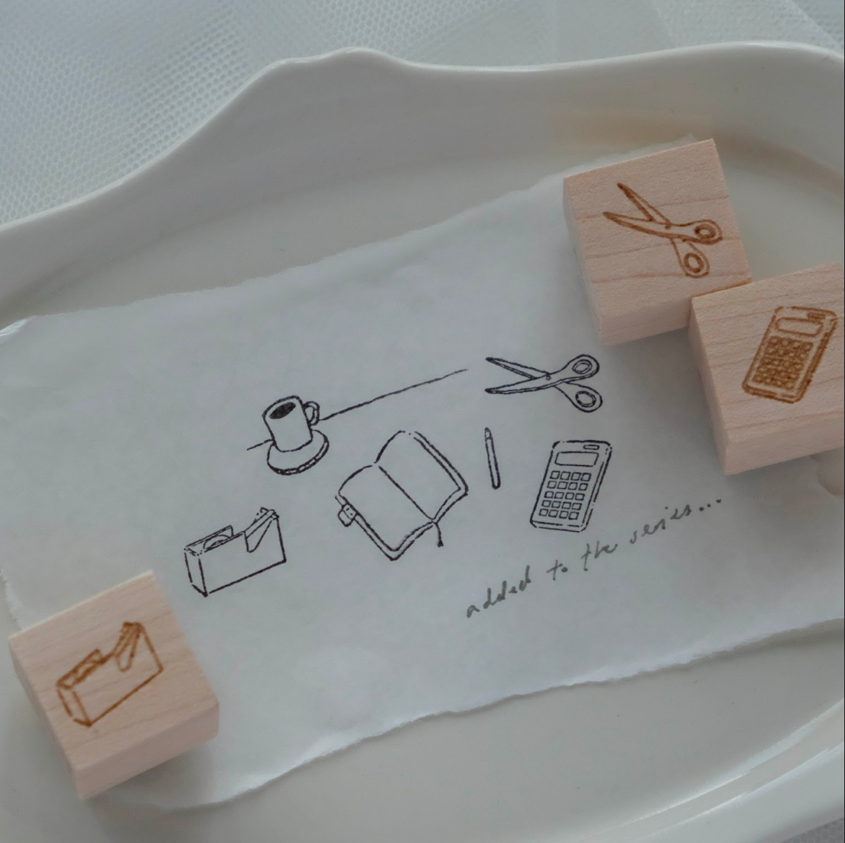Wenyea's Illustration Rubber Stamps - On the Desk Stationery Series