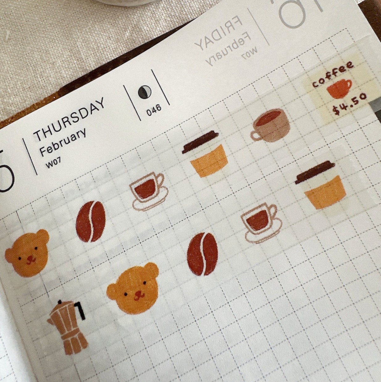 Bloom Paper Studio Washi Tape - A Cafe Visit