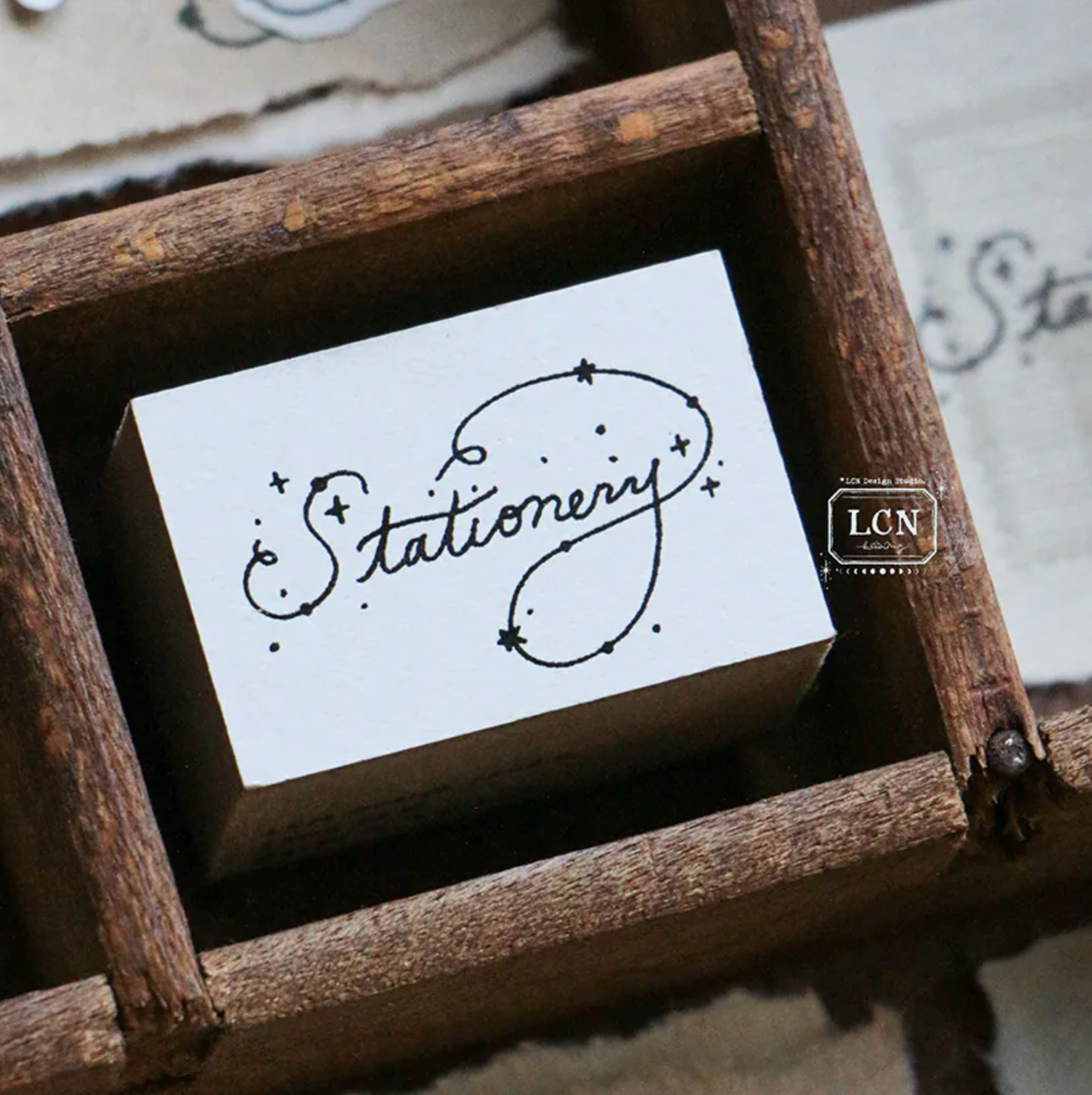 LCN Design Studio Word Rubber Stamp- Stationery