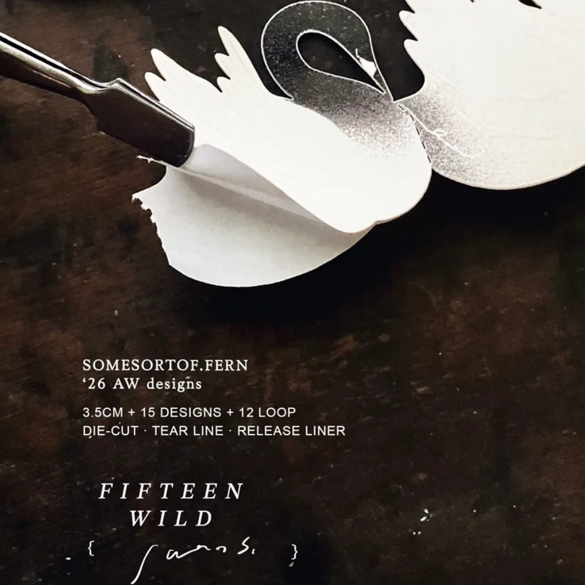 Somesortof.fern Die-Cut Paper Tape - Fifteen Wild Swans