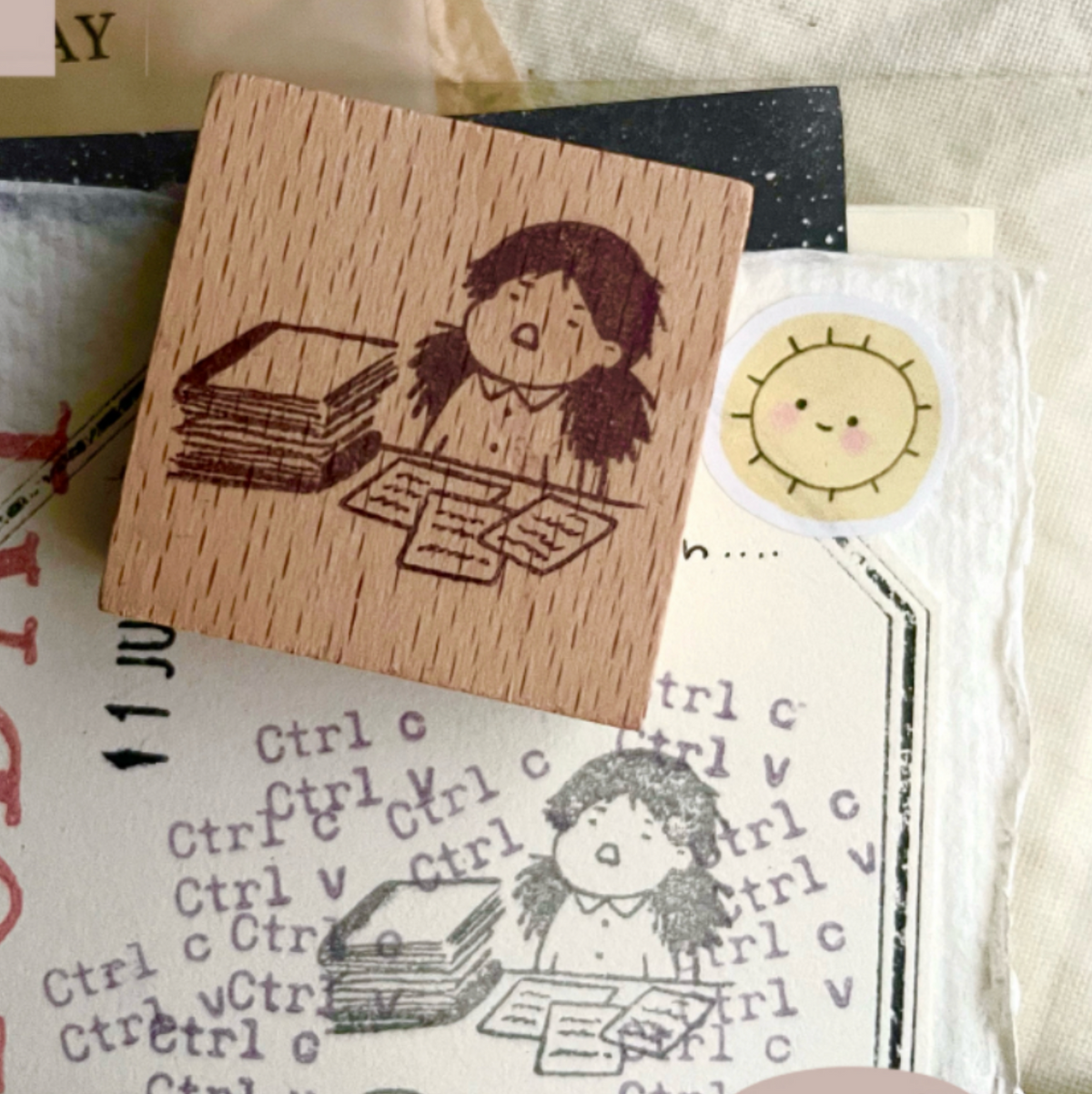 MsBulat Rubber Stamp - The Pile Grows
