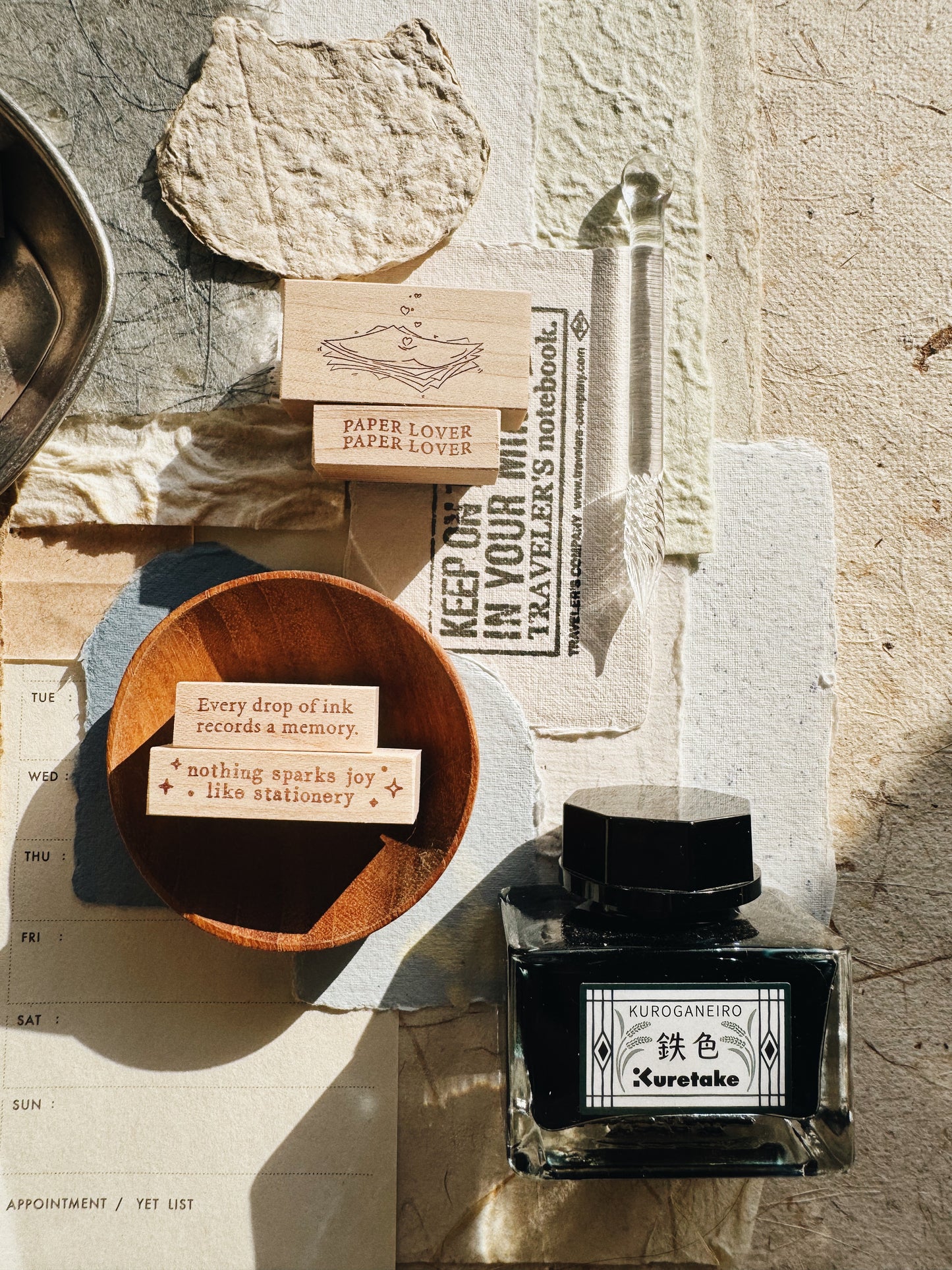 PensPapersPlanner Series 8 Rubber Stamps - Stationery 094-100