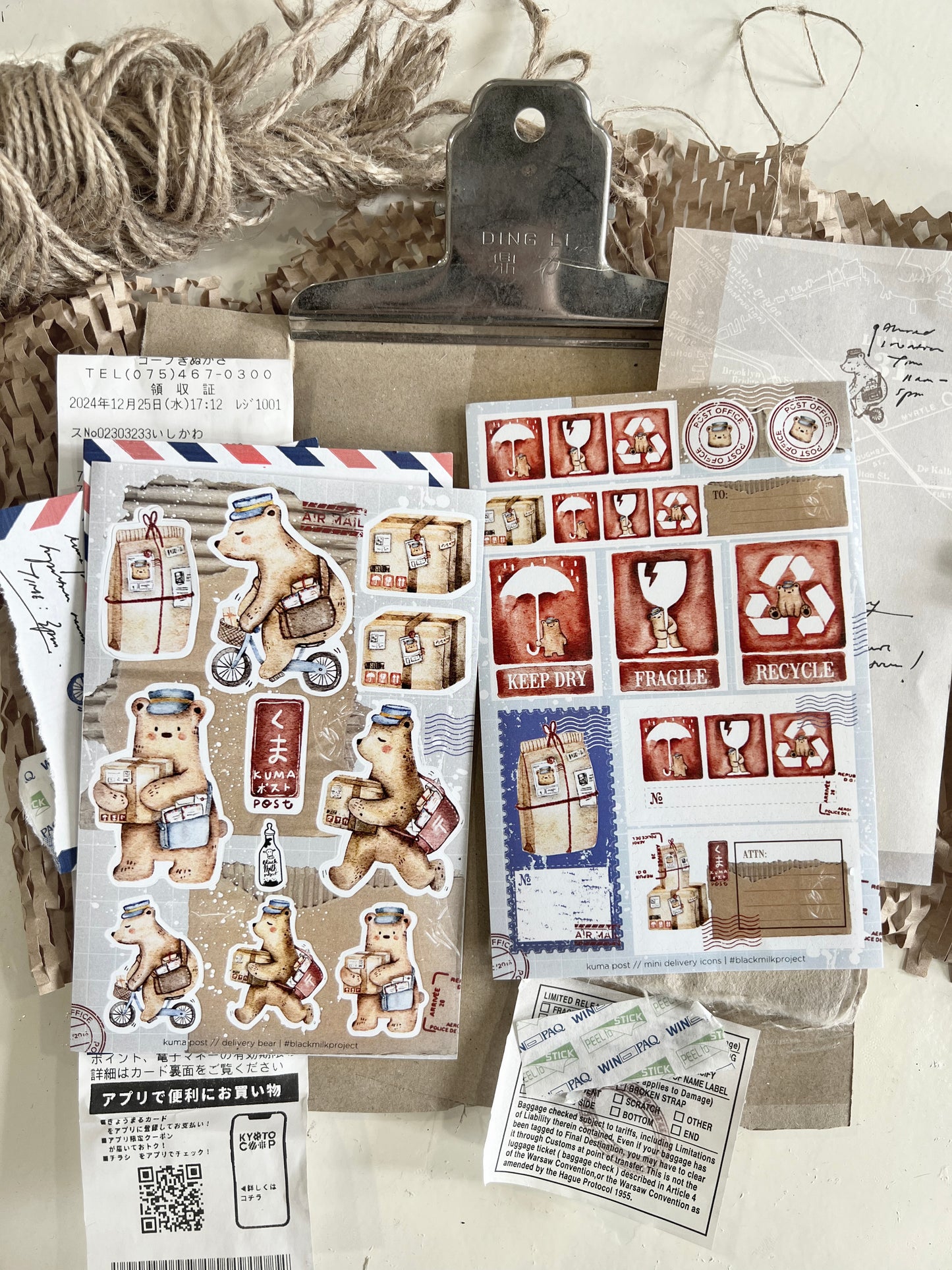 Black Milk Project Paper Sticker Sheet Set - Kuma Post