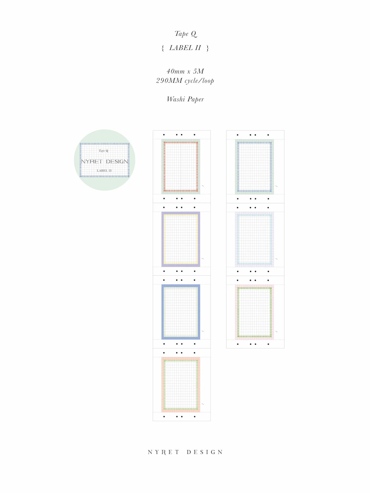 Nyret Design Perforated Washi Tape - Q Label II
