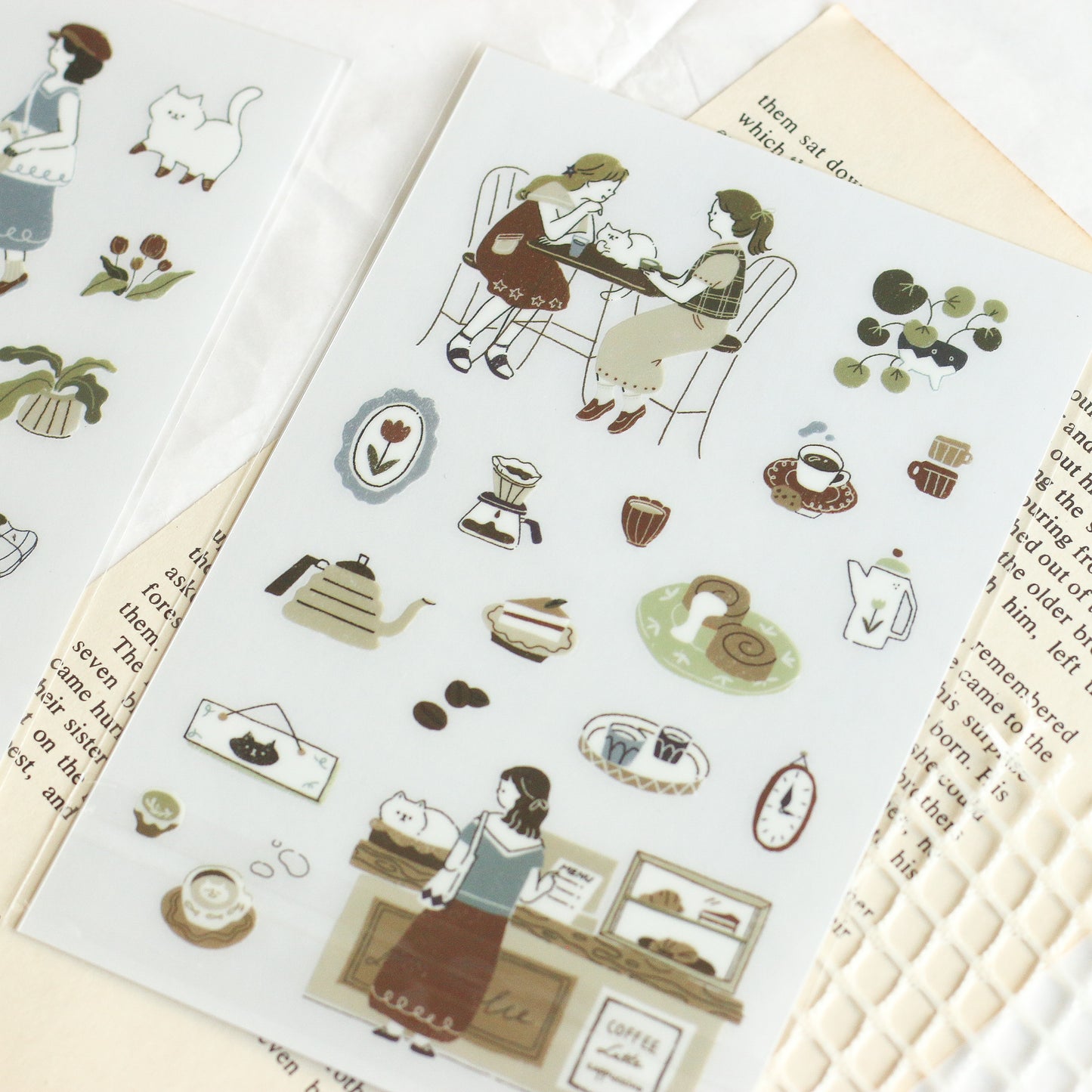 Teayou Transfer Stickers - Neko Cafe