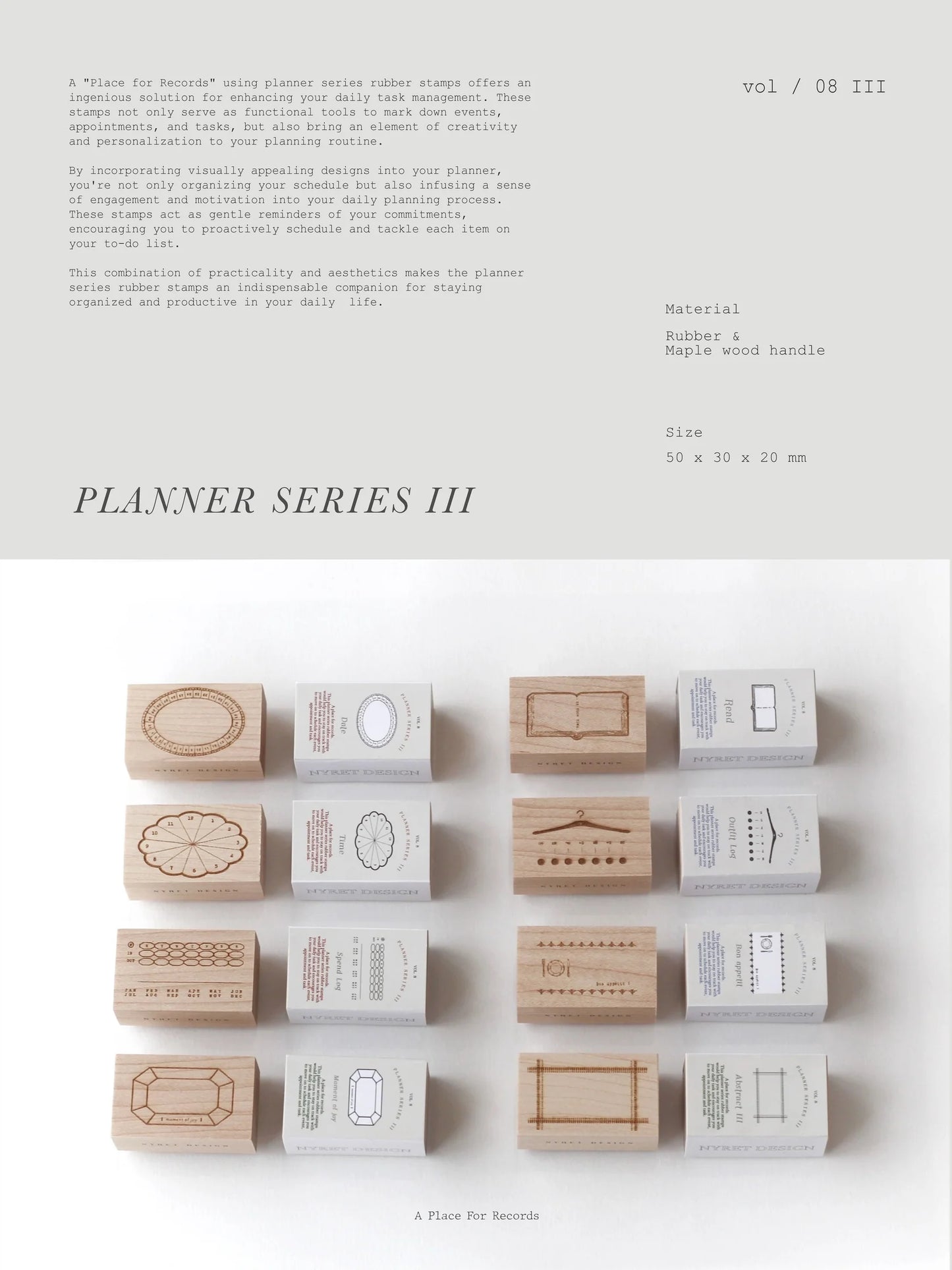 Nyret Design Rubber Stamps - Vol 8 Planner Series III