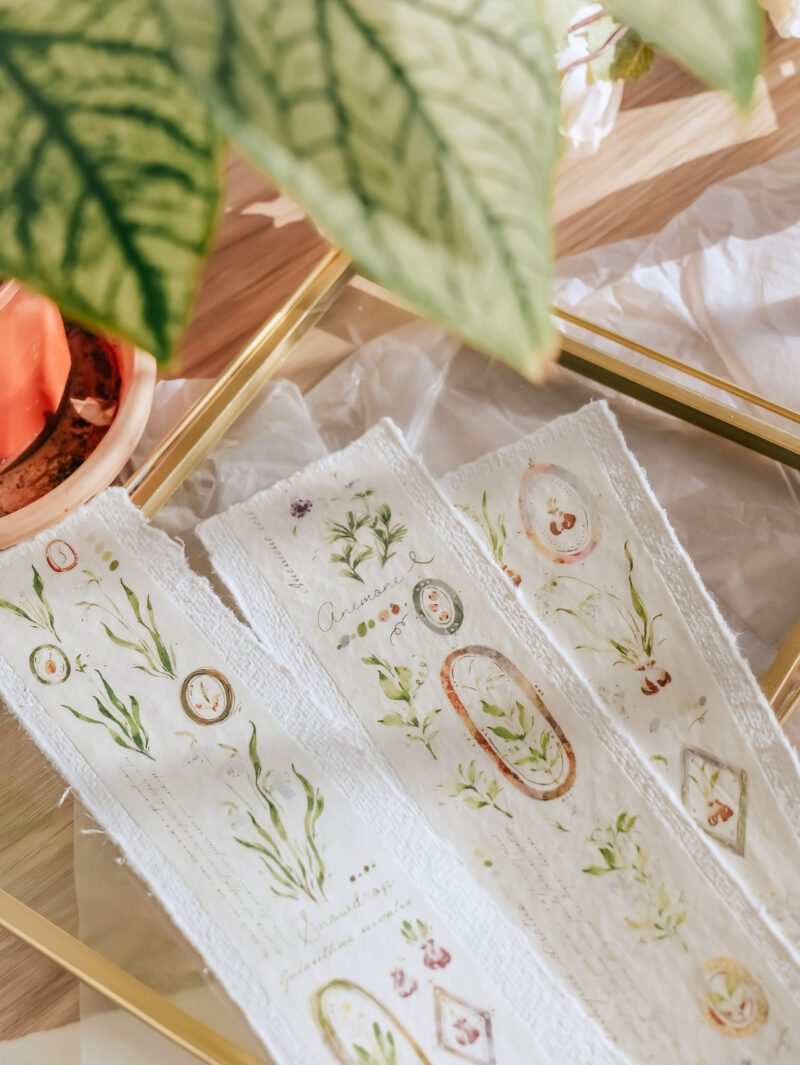 Meow Illustration Washi Tape - A Year of Blossom with Silver Foil (Spring)