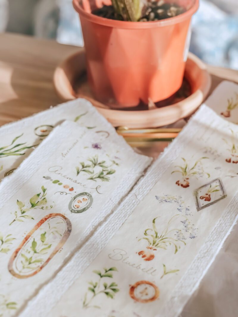 Meow Illustration Washi Tape - A Year of Blossom with Silver Foil (Spring)