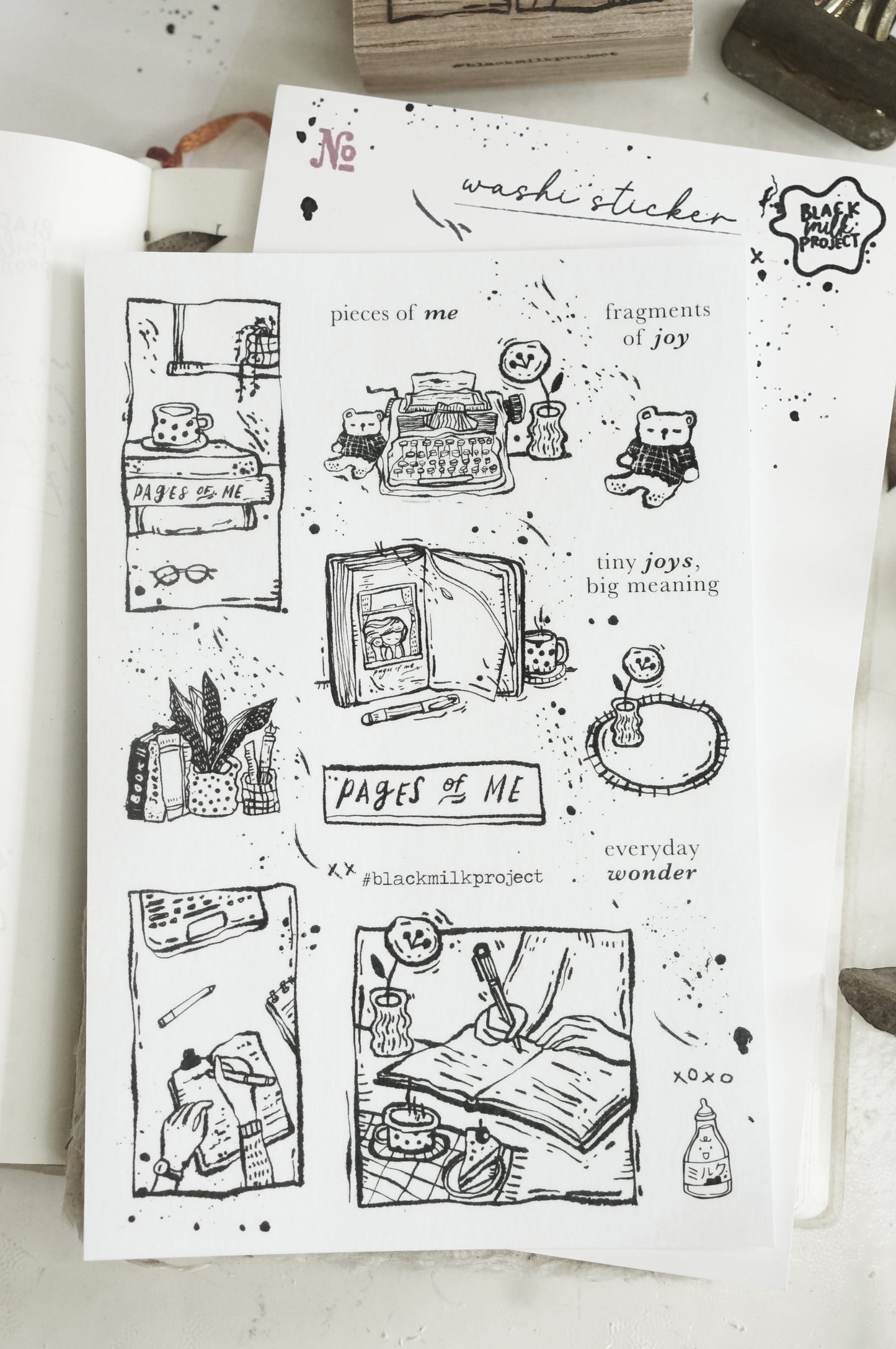 Black Milk Project Washi Sticker Sheet - Pages of Me