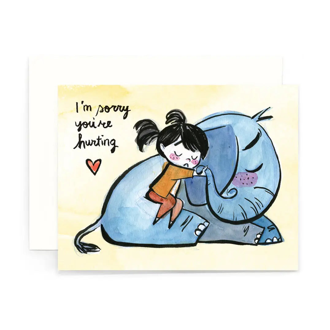Le Petit Elefant Greeting Card - Sorry You're Hurting Greeting Card