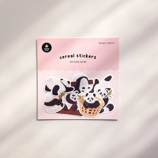 Suatelier Cereal Stickers - Baby Panda