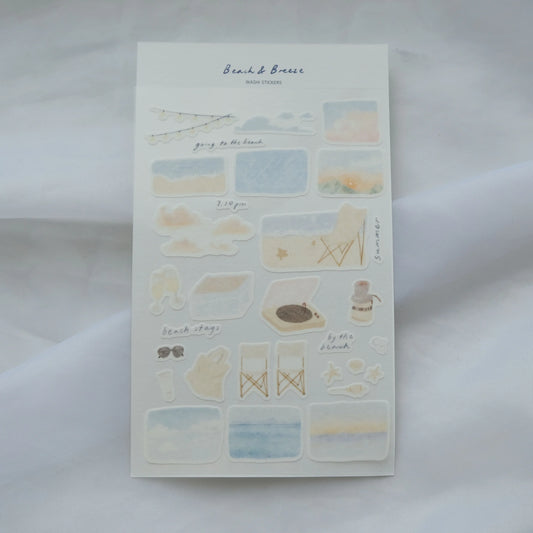 Wenyea's Illustration Sticker Sheet - Beach & Breeze