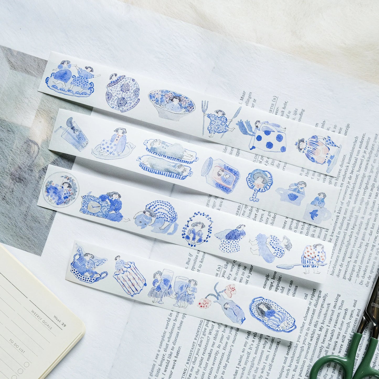 dodolulu Washi Tape - Blue and White