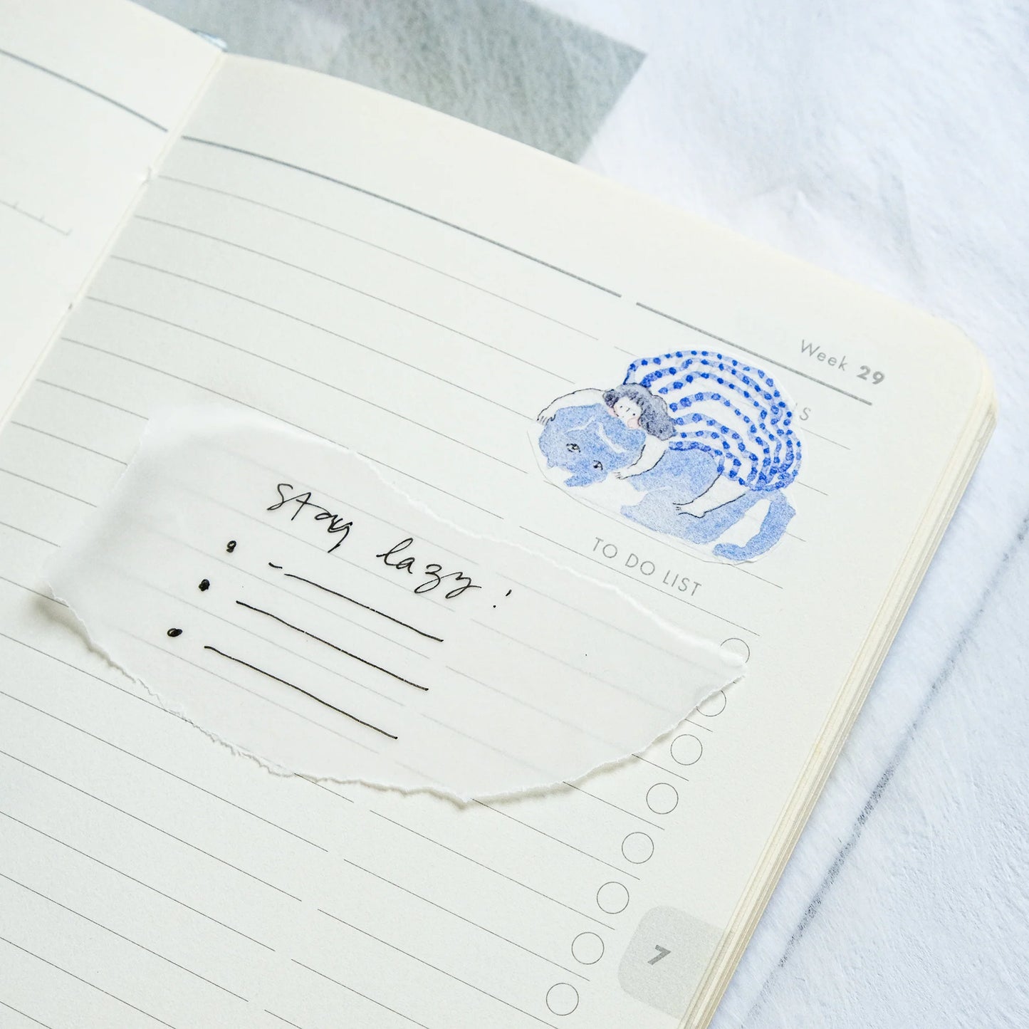 dodolulu Washi Tape - Blue and White
