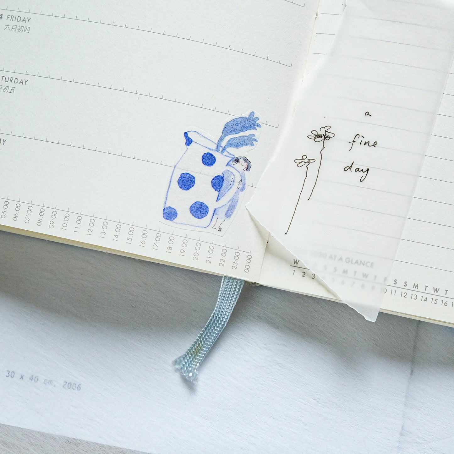 dodolulu Washi Tape - Blue and White