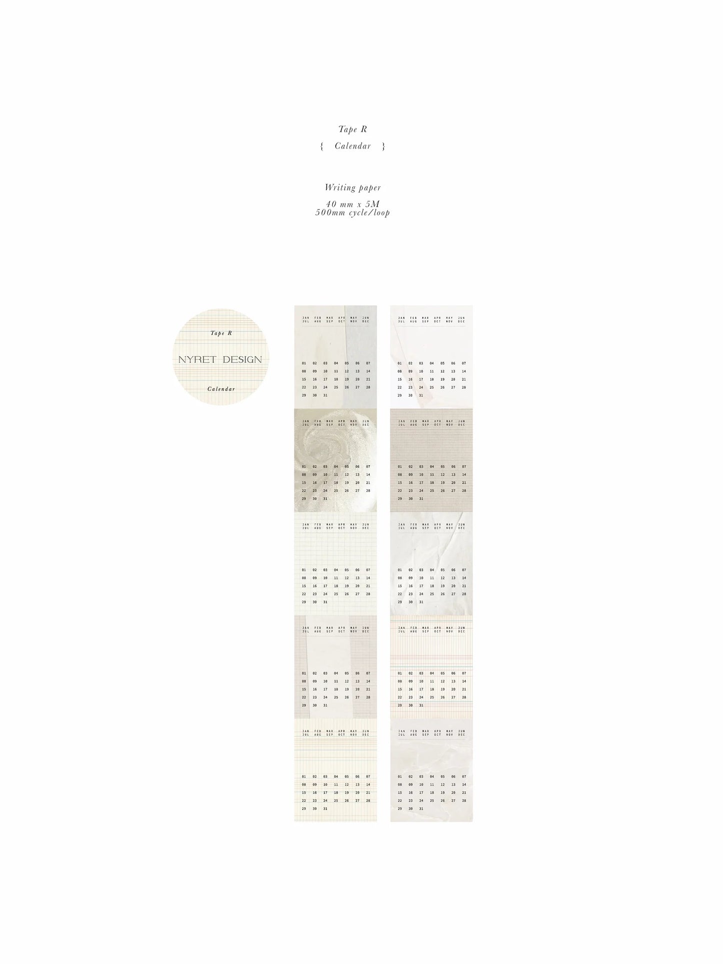 Nyret Design Perforated Tape - R Calendar