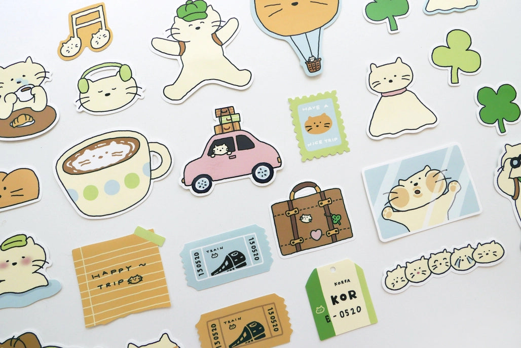 Suatelier Travel Sticker Pack - Cat's Happy Trip