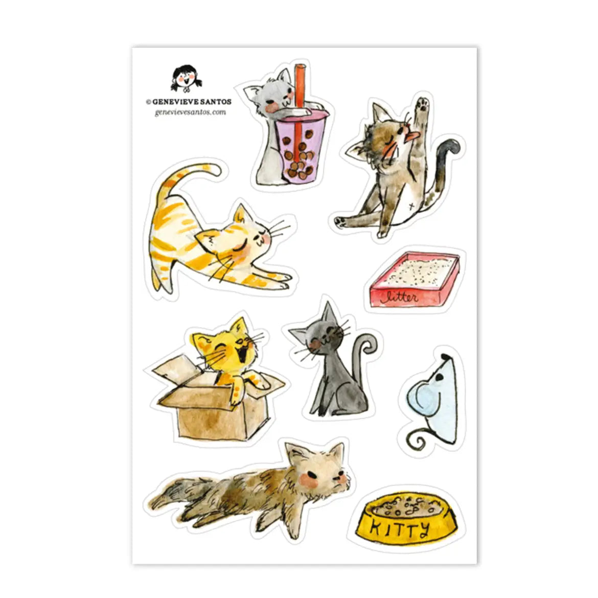 Le Petit Elefant Vinyl Sticker Sheet - Cat Lover