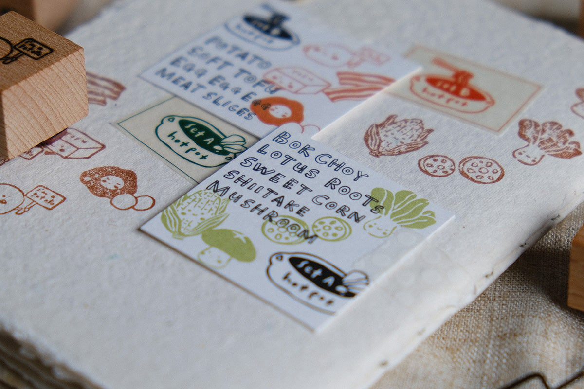 Eileen Tai Rubber Stamp - Hotpot Lover Ingredients Set A