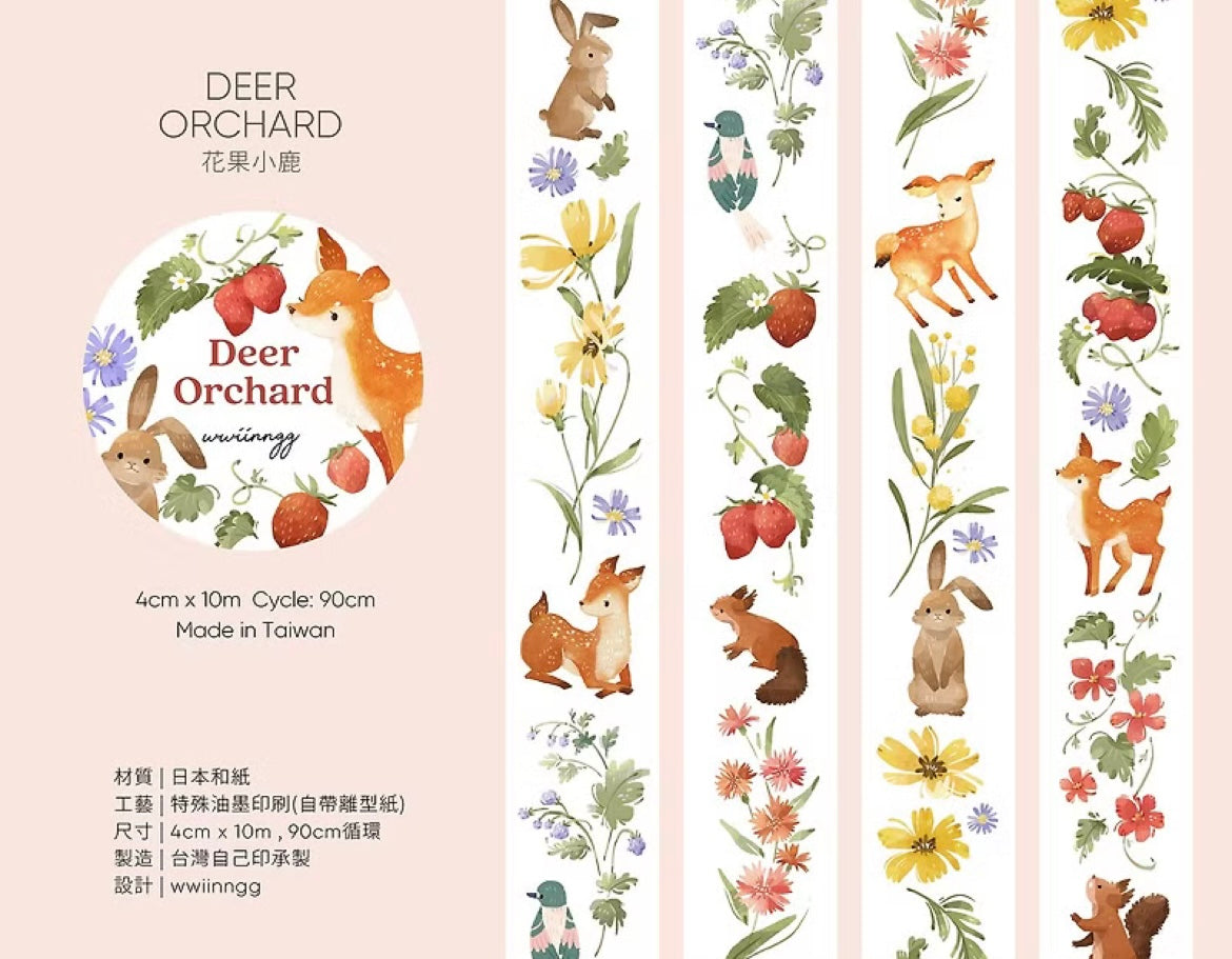 wwiinngg Washi Tape - Deer Orchard