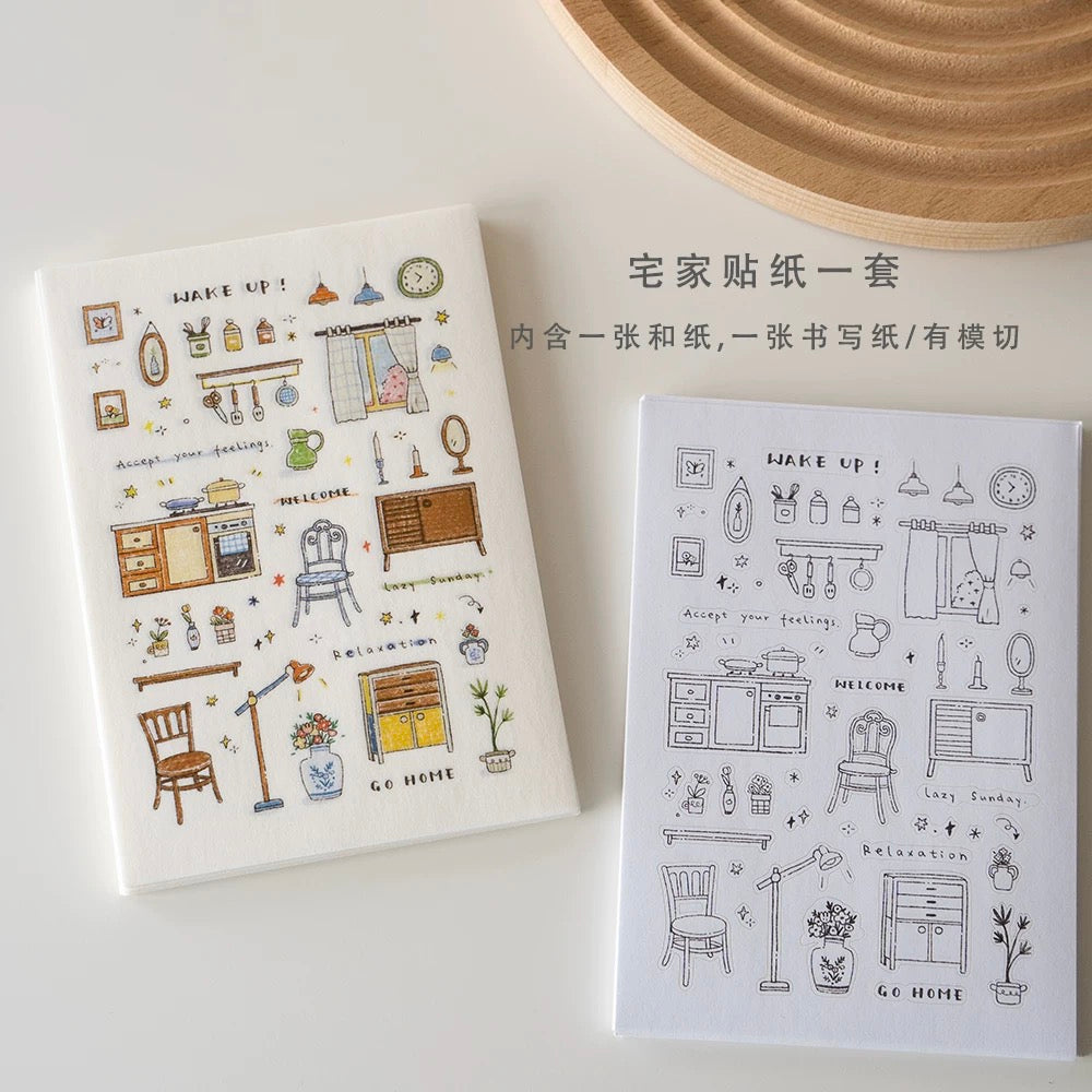 Orange Studio Kiss-Cut Sticker Sheets - Home