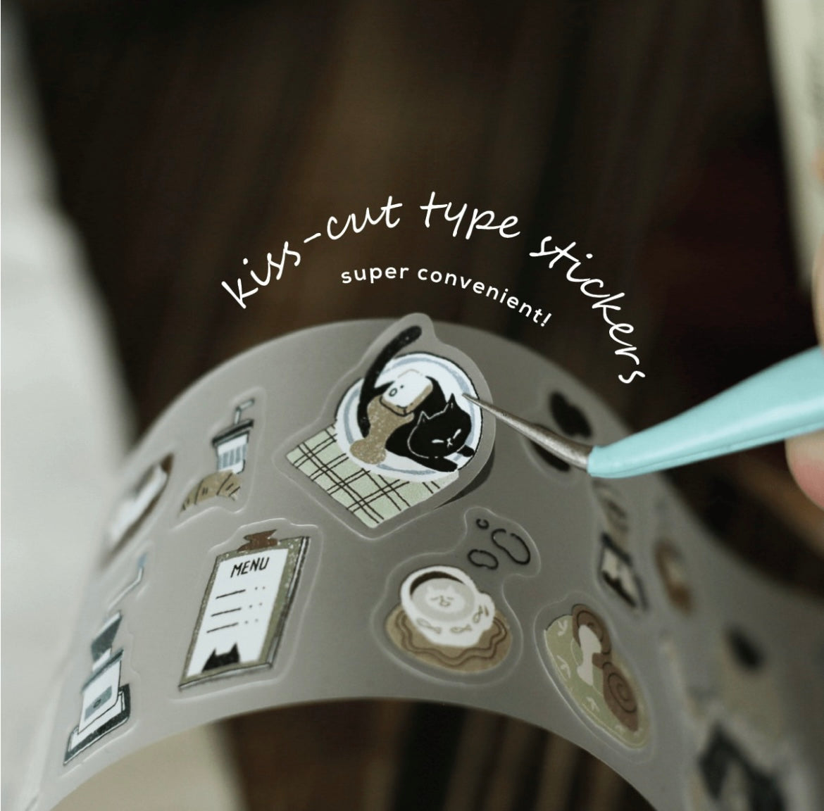 Teayou Kiss Cut PET Tape - Neko Cafe