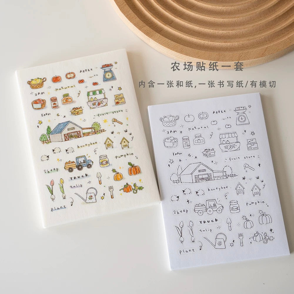 Orange Studio Kiss-Cut Sticker Sheets - Farm