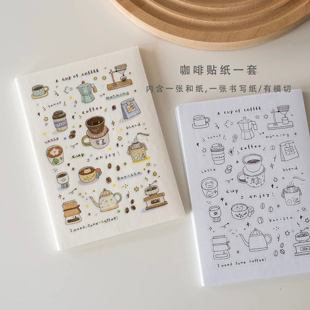 Orange Studio Kiss-Cut Sticker Sheets - Coffee