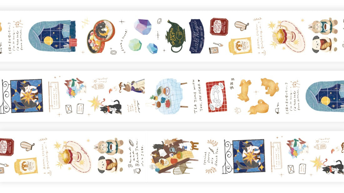 OURS Studio Kiss Cut PET Tape - Tea Room Sleeping Cat