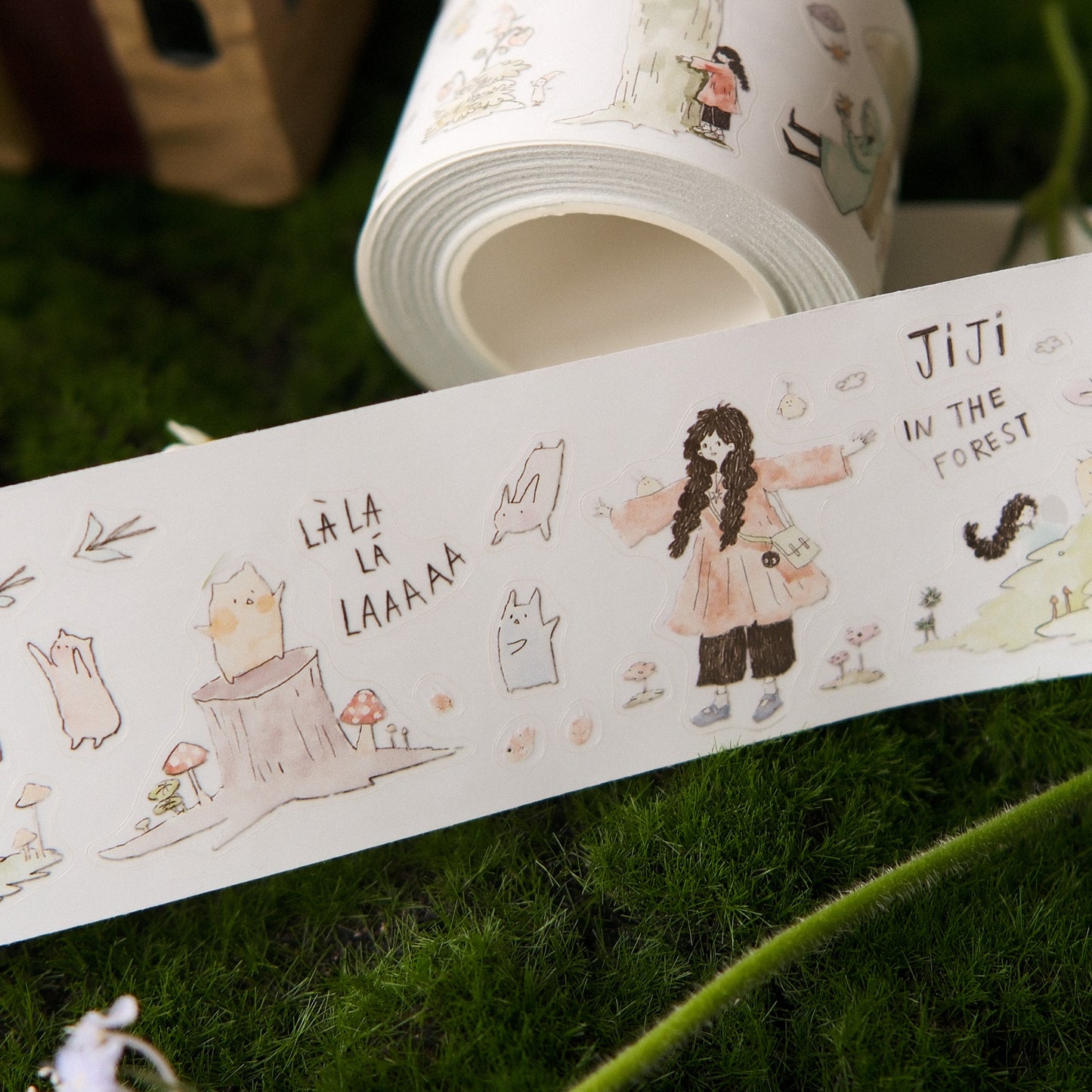 Teayou Kiss Cut PET Tape - Ji Ji in the Forest