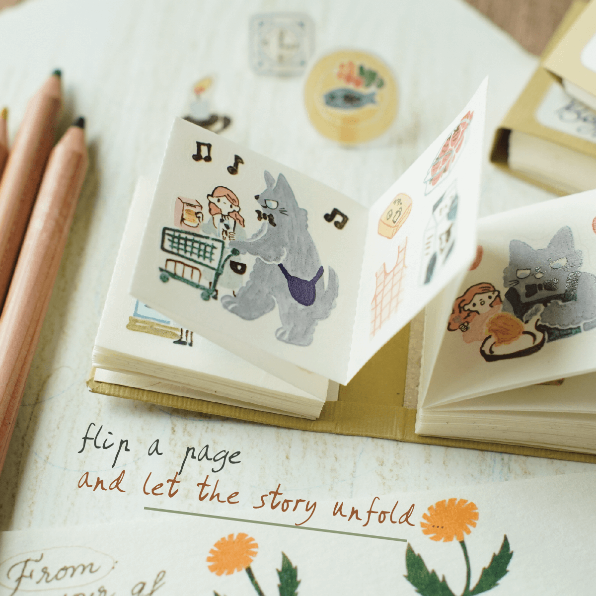 Teayou Kiss Cut Washi Sticker Book - Neko Boyfriend