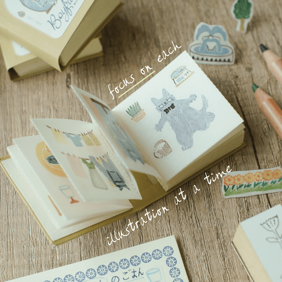 Teayou Kiss Cut Washi Sticker Book - Neko Boyfriend